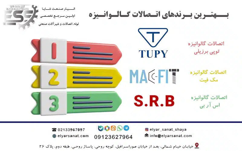 لیست قیمت اتصالات گالوانیزه | برندهای اتصالات گالوانیزه 
